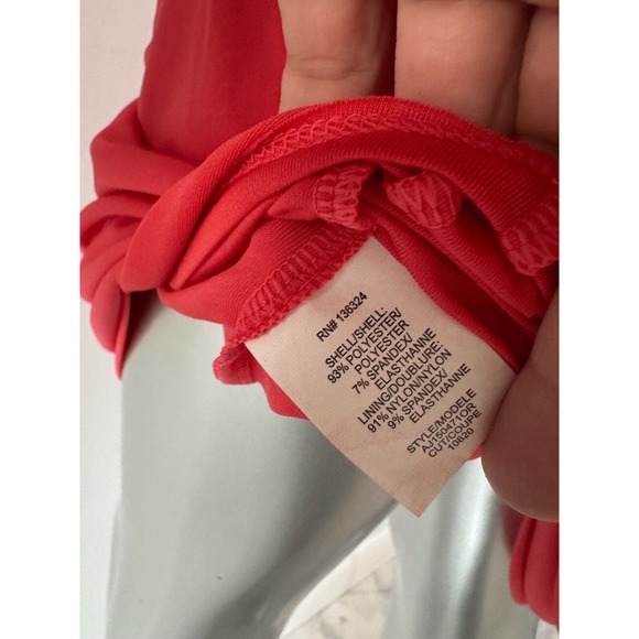 Halston Heritage stretch Dress Cowl Neck Ruched Golden Detail - Picture 10 of 14